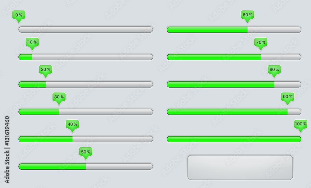 Loading progress bars, green percent indication Loading progress bars, green percent indication