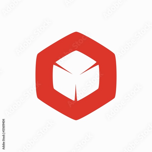 box in the polygon logo design