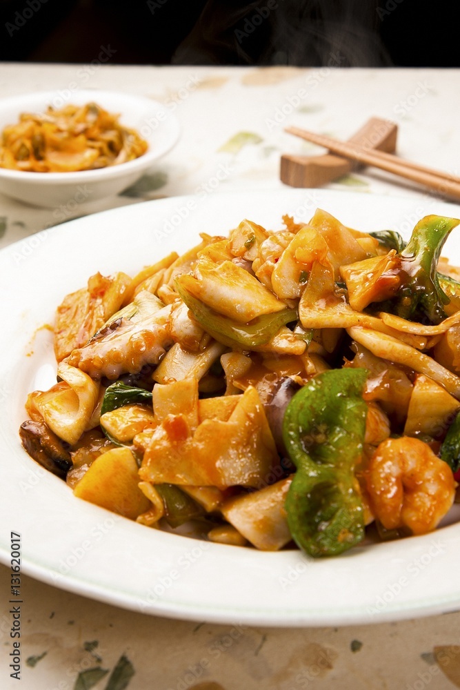 palbochae, Stir-fried Seafood and Vegetables, 八寶菜 palbochae, Stir-fried Seafood and Vegetables, 八寶菜