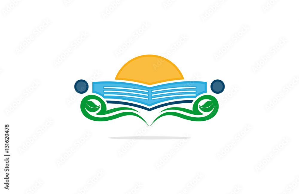Fototapeta premium human book scope education logo
