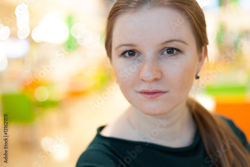 indoor portrait of young woman