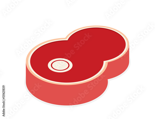 Flat design fresh raw beef steak vector