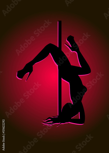 pole girl illustration dancer strip vector stripper