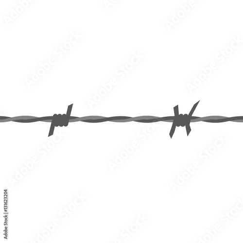 Barbed wire seamless vector with flat color style