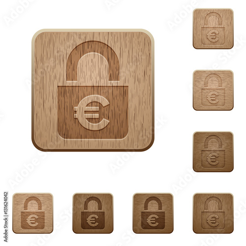 Locked euros wooden buttons
