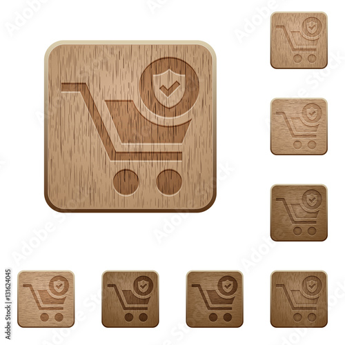 Secure shopping wooden buttons