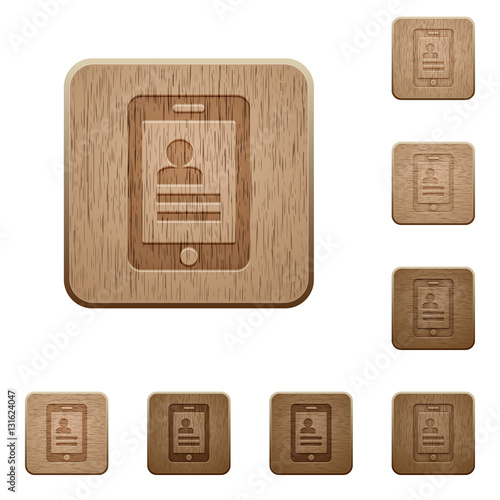 Mobile contacts wooden buttons