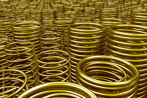 Pile of metal springs and coils