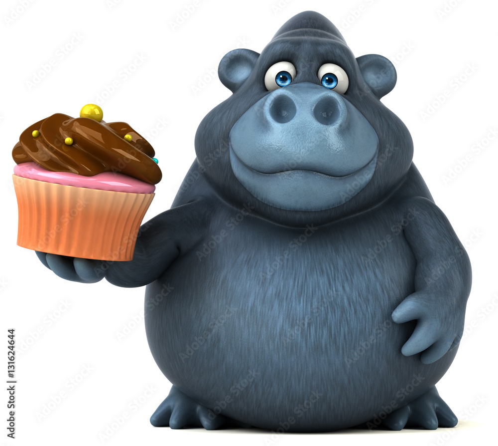 Naklejka premium Fun gorilla - 3D Illustration