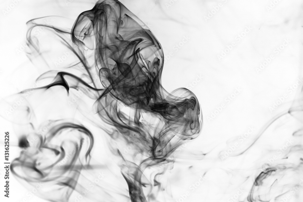 Fototapeta premium Toxic fumes movement on a white background..