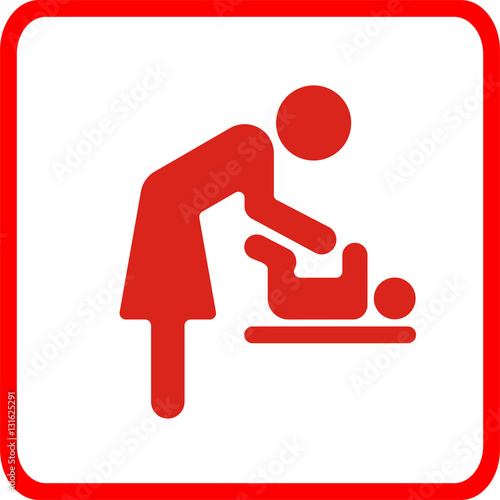 Baby Changing Room icon, for milling and engraving