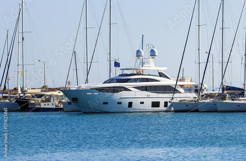 Fototapeta Naklejka Na Ścianę i Meble -  luxury yacht in the Dodecanese island of Rhodes, Greece.