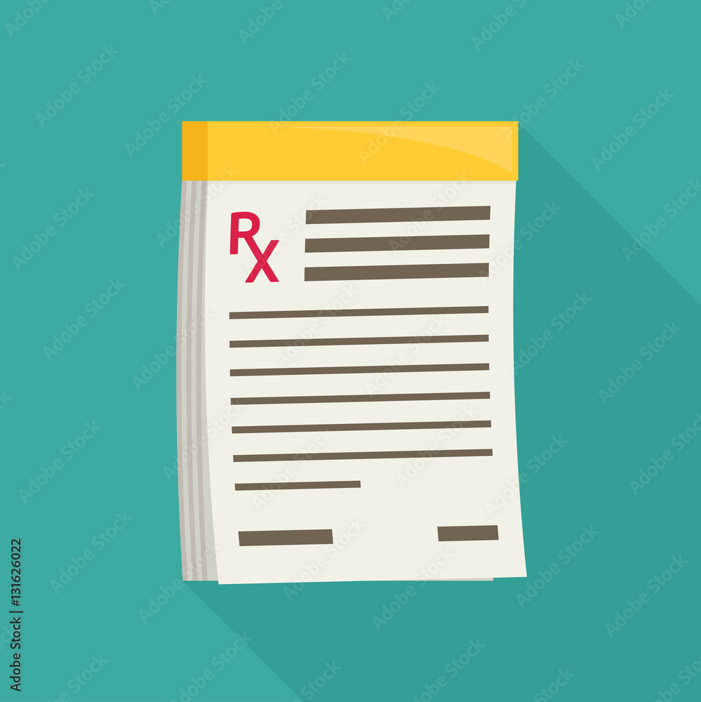Prescription pad. Medical prescription vector illustration. Stock Vector Adobe Stock