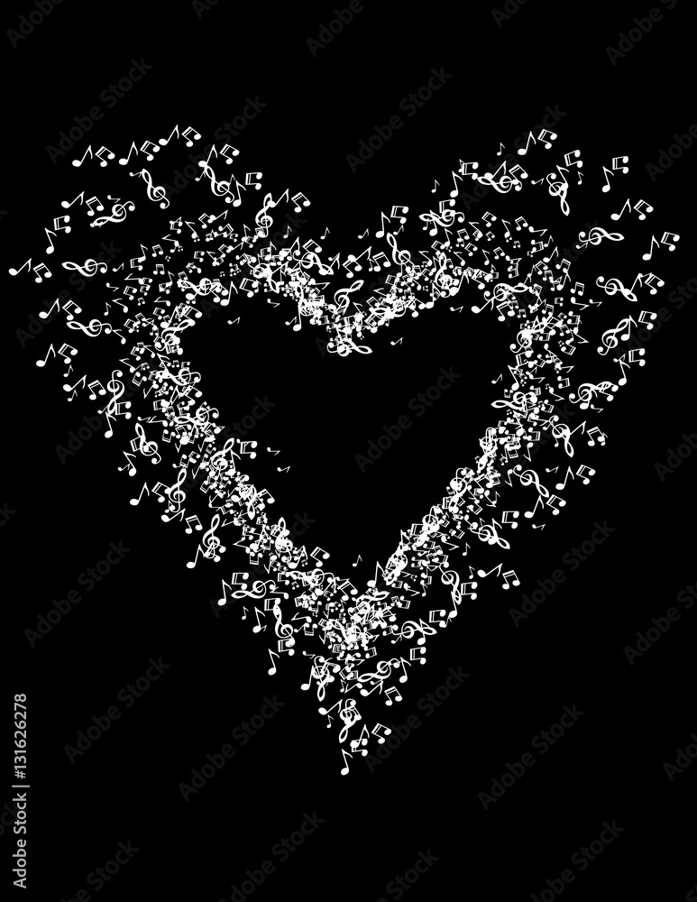 Music of your heart. Greeting card for Valentine's Day and International Women's Day Music of your heart. Greeting card for Valentine's Day and International Women's Day