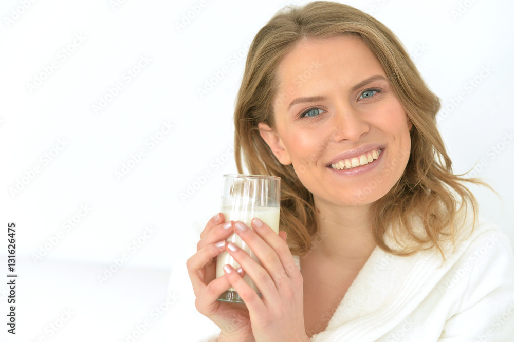 Young woman with milk Young woman with milk