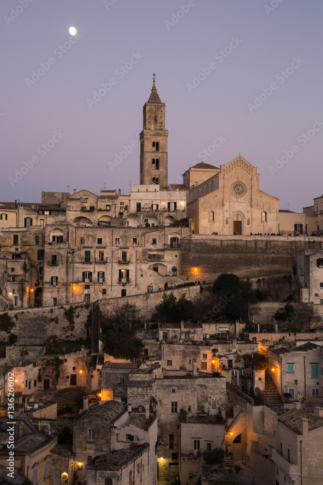 Ancient town of Matera at sunset