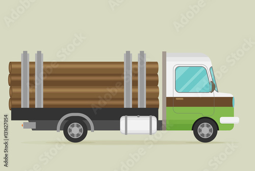 Timber wood truck vector.