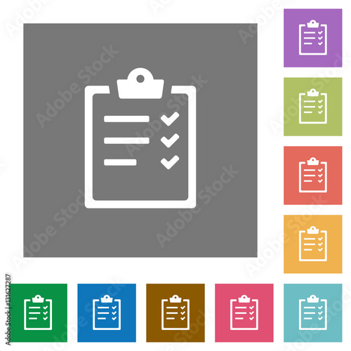 Task list square flat icons