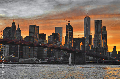 Sunset over a Manhattan - HDR image. © mshch