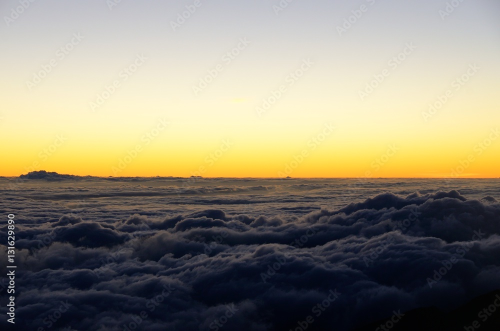 Sunrise scene from Haleakala volcano, Kauai, Hawaii