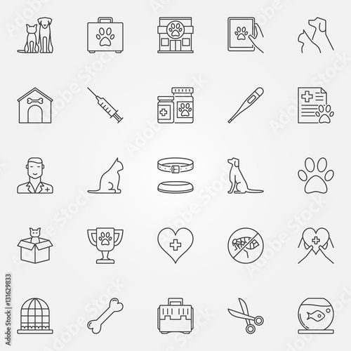 Veterinary line icons