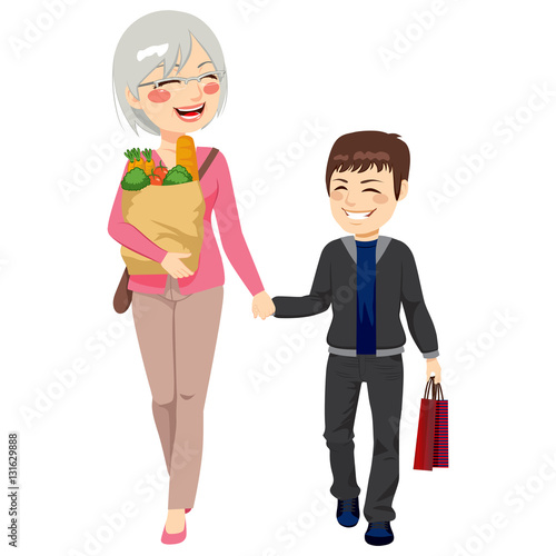 Lovely grandmother with gro...