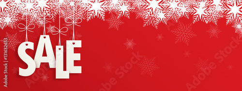 Suspended SALE letters on red background