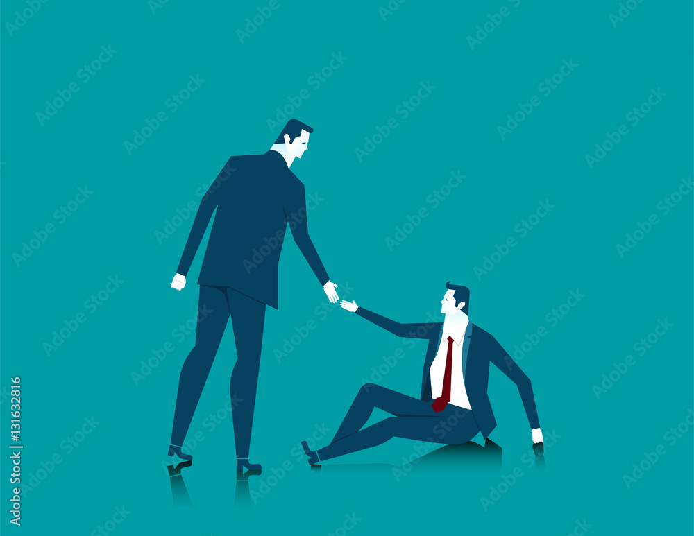 Helping a business or person in need help. Concept business illu Helping a business or person in need help. Concept business illu