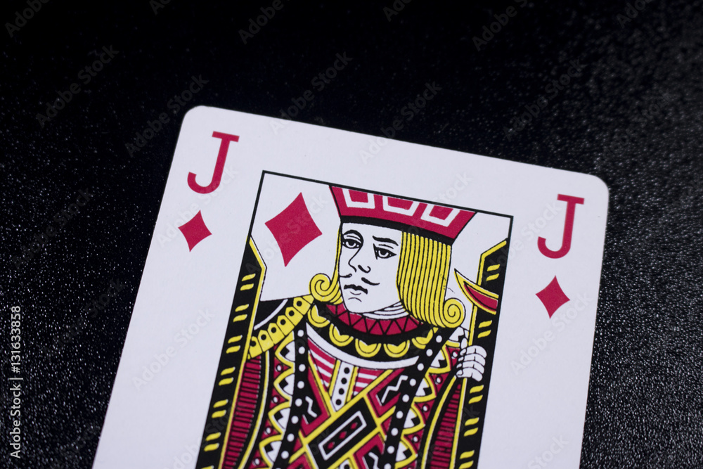 jack poker card on dark black background
