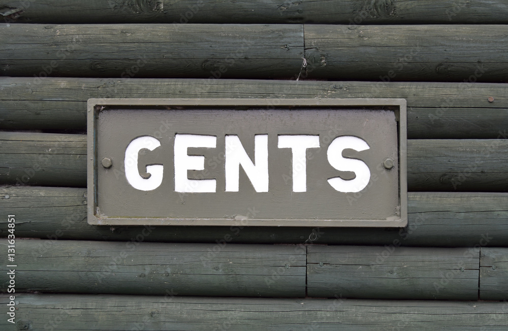 Gents toilet sign on the wood wall
Gents toilet sign on the wood wall