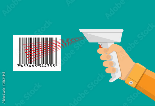 Barcode scanner flat design photo