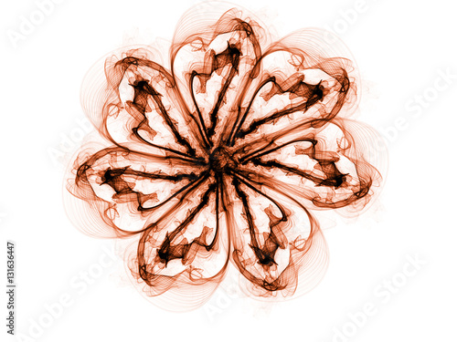 floral style smoke brown line ornament background, flower abstract