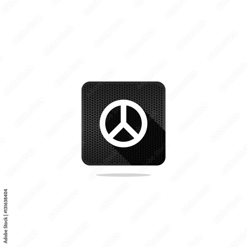 Modern Peace Sign or Symbol Icon with Long Shadow Modern Peace Sign or Symbol Icon with Long Shadow