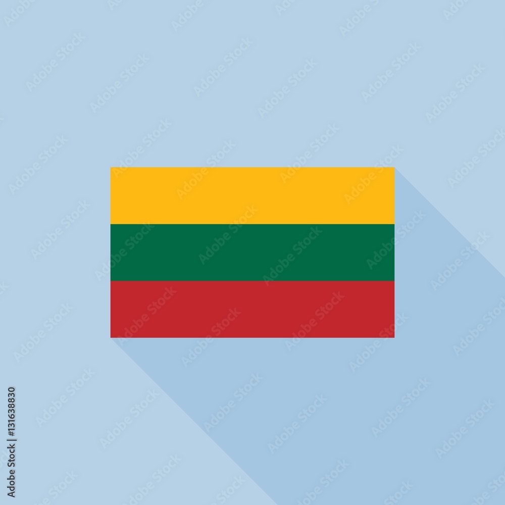 Fototapeta premium Lithuanian flag , flat design vector with official proportion