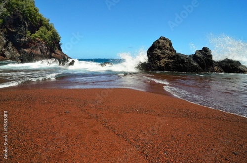 Kaihalulu red sand beach, Maui, Hawaii photo