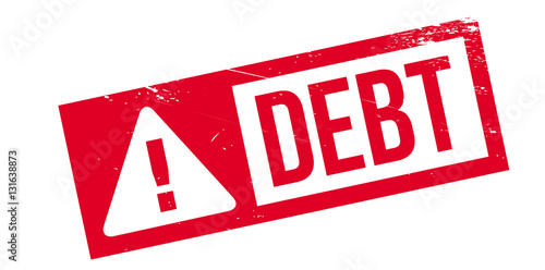 Debt rubber stamp. Grunge design with dust scratches. Effects can be easily removed for a clean, crisp look. Color is easily changed.