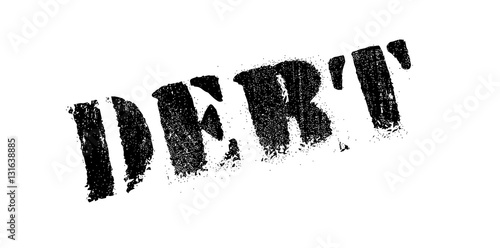 Debt rubber stamp. Grunge design with dust scratches. Effects can be easily removed for a clean, crisp look. Color is easily changed.