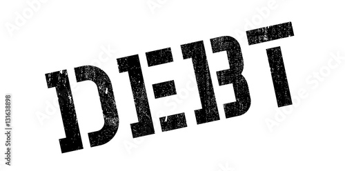 Debt rubber stamp. Grunge design with dust scratches. Effects can be easily removed for a clean, crisp look. Color is easily changed.