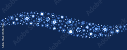 Blue wavy snowflakes pattern