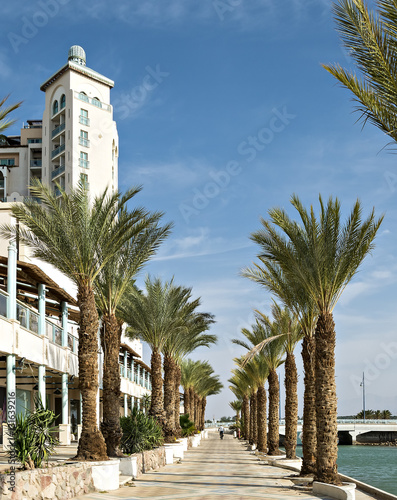 Central promenade in Eilat - famous resort city in Israel