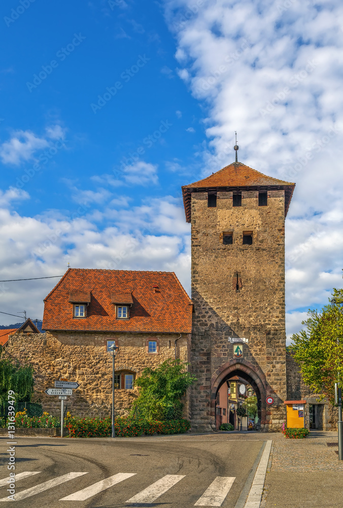 Town gate, Dambach-la-Ville, Alsace, France