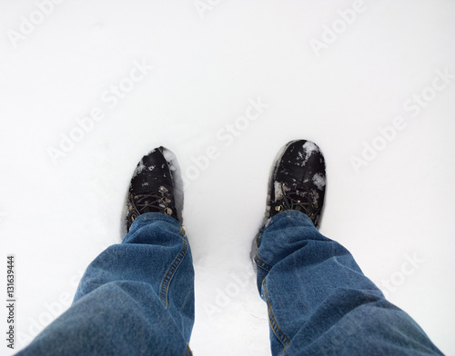 Feet in the snow.