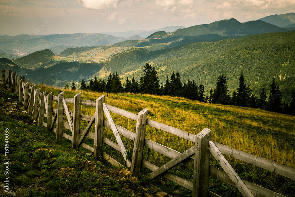 A beautiful mountain landscape in Carpathian mountains, Romania