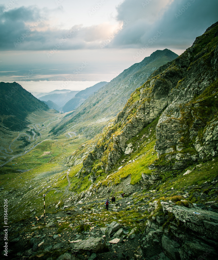 Obraz premium A beautiful mountain landscape in Carpathian mountains, Romania