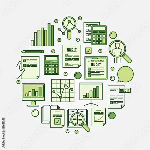 Financial audit circular illustration