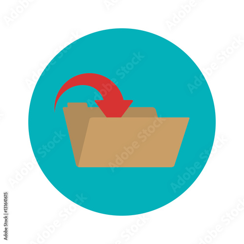 File icon. Folder document data archive and storage theme. Isolated design. Vector illustration