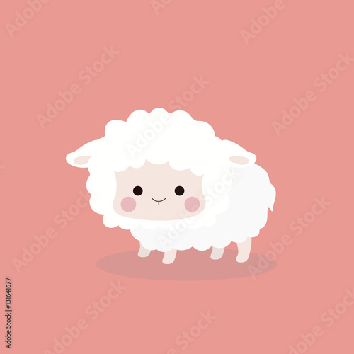 Cute sheep in flat style.
