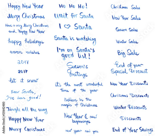 New year and merry christmas enlish text photo