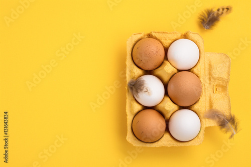 Fresh raw eggs photo