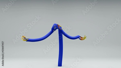 Animated inflatable blue tubeman advertising puppet photo